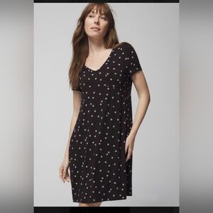 Soma PLUMERIA DOT BLACK Cool Nights Sleepshirt L NWT  XXL